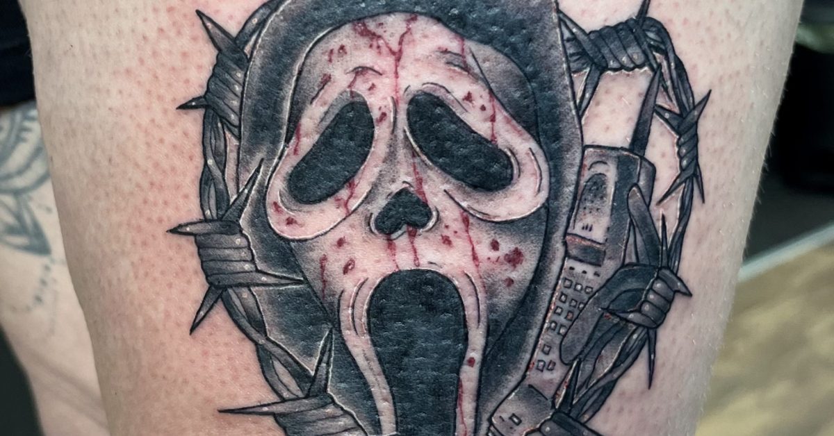 Ghost Face Tattoo by Megan Rose Hall | Northern 92